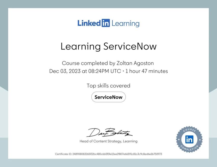 Learning ServiceNow