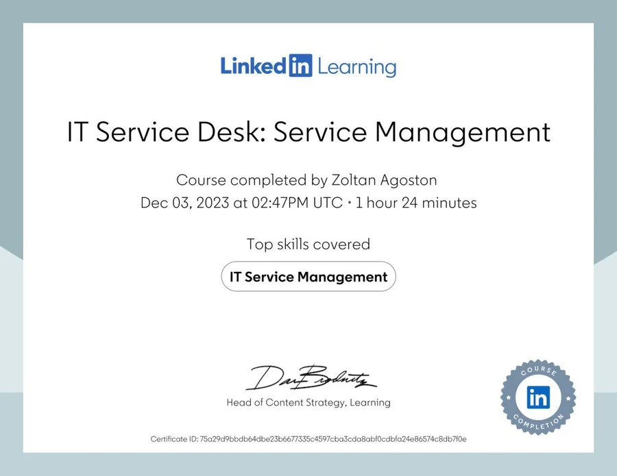 IT Service Desk – Service Management