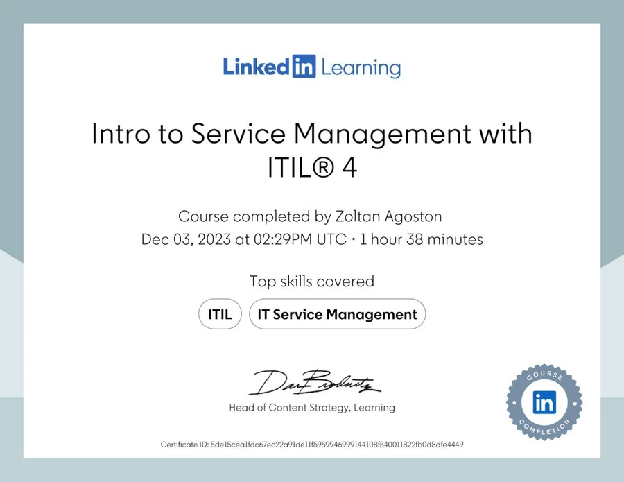 ITIL Service Management 4