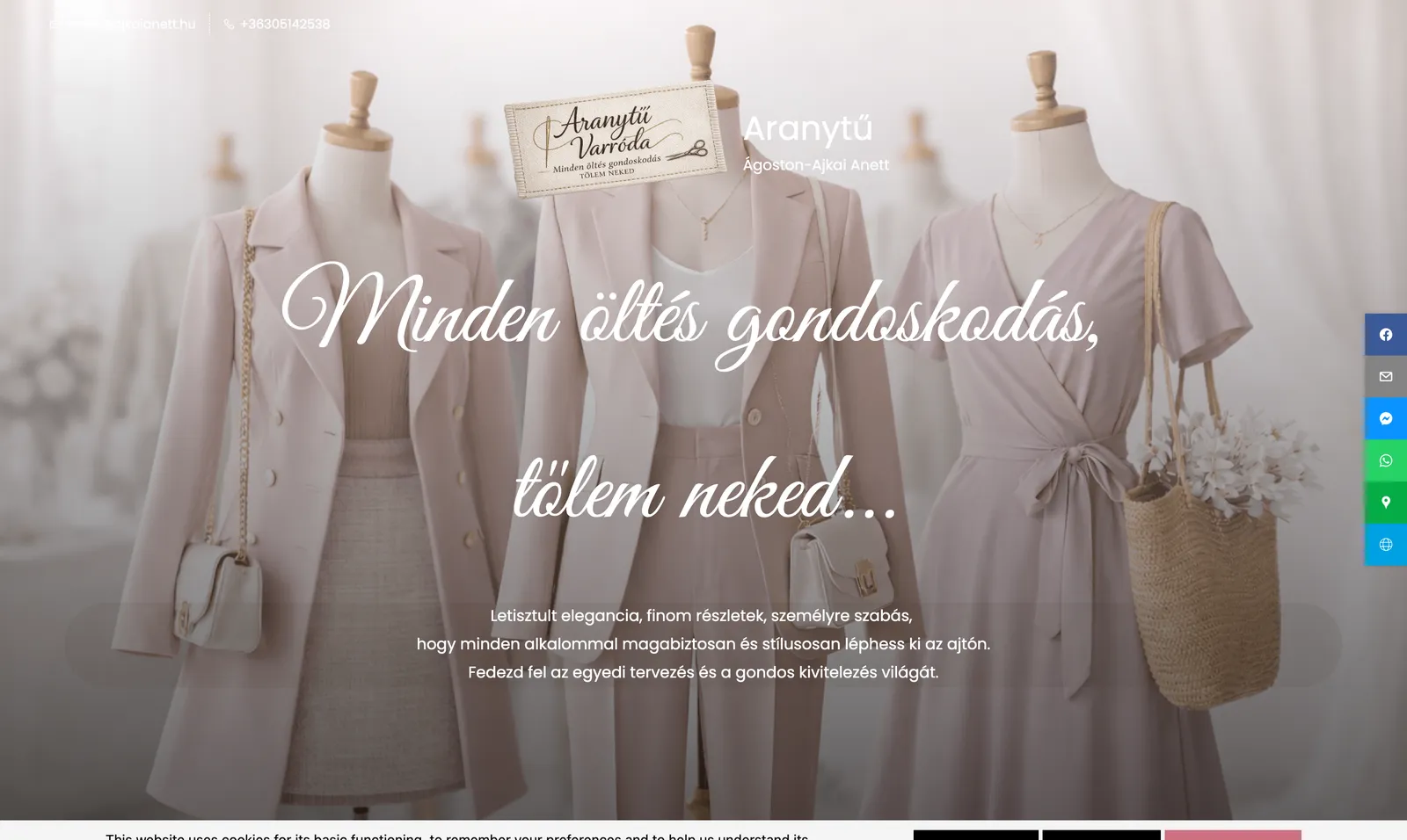 Nyitóoldal: „Minden öltés gondoskodás, tőlem neked…"